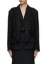 Main View - Click To Enlarge - SACAI - Deconstructed Chalk Stripe Single Breasted Blazer