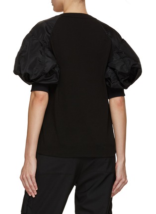 Back View - Click To Enlarge - SACAI - Zippered Puff Sleeve T-Shirt