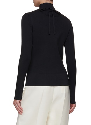 Back View - Click To Enlarge - SACAI - Detachable 3D Bow Ribbed Knit Top