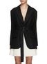 Main View - Click To Enlarge - SACAI - Pleated Dress Insert Tailored Jacket