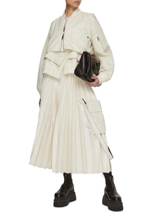 Figure View - Click To Enlarge - SACAI - Tiered Cropped Bomber Jacket