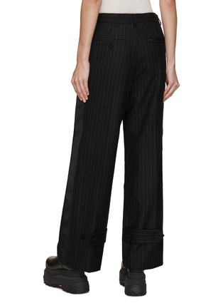 Back View - Click To Enlarge - SACAI - Chalk Stripe Belted Detail Suiting Pants