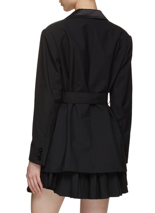 Back View - Click To Enlarge - SACAI - Pleat Inner Satin Lapel Suit Jacket