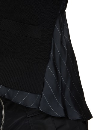 - SACAI - Bifabric Chalk Stripe Back Cardigan