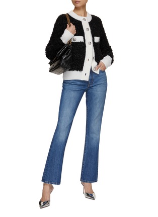 Figure View - Click To Enlarge - BALMAIN - Furry Tweed Contrast Trim Cardigan