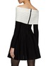 Back View - Click To Enlarge - BALMAIN - Off Shoulder Rib Knit Flare Dress