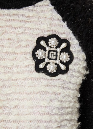  - BALMAIN - Furry Tweed Badge Detail Pullover