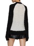 Back View - Click To Enlarge - BALMAIN - Furry Tweed Badge Detail Pullover