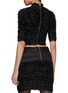 Back View - Click To Enlarge - BALMAIN - Jabot Tie Tweed Cropped Top
