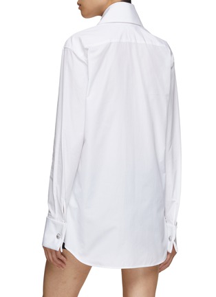 Back View - Click To Enlarge - BALMAIN - High Neck Cotton Poplin Shirt