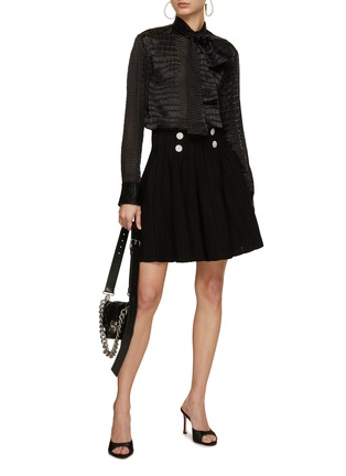 Figure View - Click To Enlarge - BALMAIN - Flared Rib Knit Mini Skirt