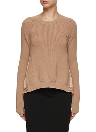 Main View - Click To Enlarge - N°21 - Sheer Back Cut Out Wool Sweater