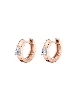 Main View - Click To Enlarge - ANITA KO - Huggie 18K Rose Gold Diamond Hoop Earrings