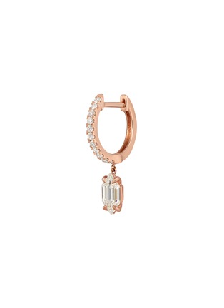 Main View - Click To Enlarge - ANITA KO - Huggie 18K Rose Gold Diamond Hoop Single Earring