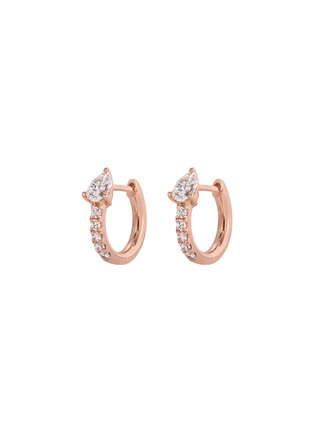 Main View - Click To Enlarge - ANITA KO - Huggie 18K Rose Gold Diamond Hoop Earrings
