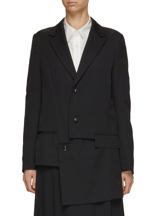 Main View - Click To Enlarge - Y'S - Slashed Front Notch Lapel Single Breasted Blazer
