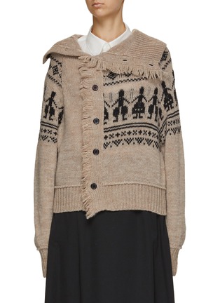 Main View - Click To Enlarge - Y'S - Fringed Rag Wool Knit Jacket