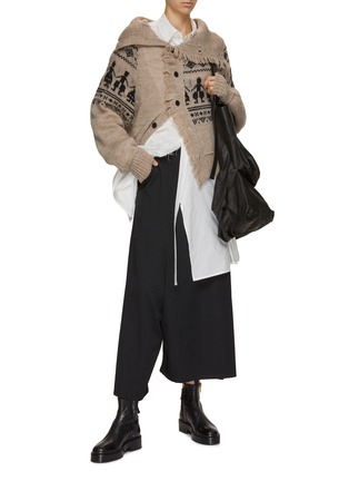 Figure View - Click To Enlarge - Y'S - Fringed Rag Wool Knit Jacket