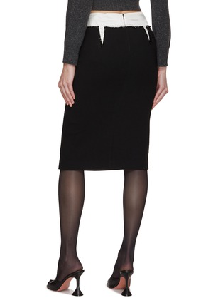 Back View - Click To Enlarge - N°21 - Contrast Waistband Tailored Pencil Skirt