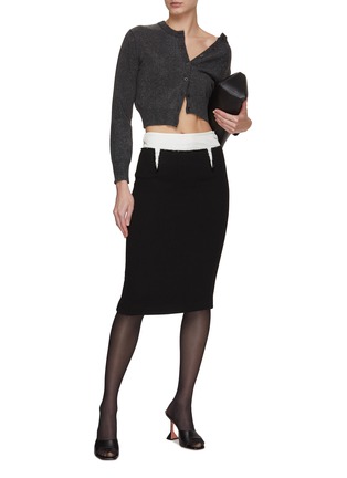 N°21, Contrast Waistband Tailored Pencil Skirt, Women