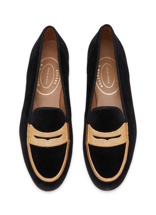 STUBBS & WOOTTON | Keeper Embroidered Velvet Penny Loafers | Women ...