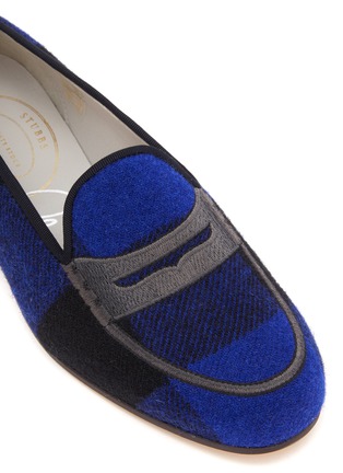 Detail View - Click To Enlarge - STUBBS & WOOTTON - Keeper Embroidered Velvet Penny Loafers