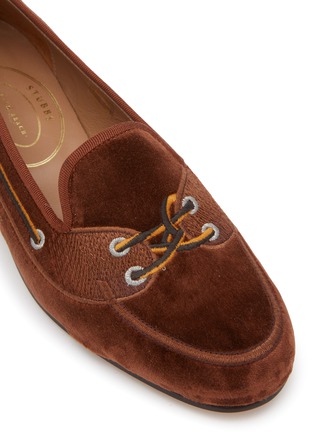Detail View - Click To Enlarge - STUBBS & WOOTTON - Jetty Embroidered Velvet Boat Loafers