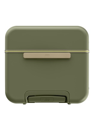 Back View - Click To Enlarge - JULY - Checked Trunk Suitcase — Matte Moss Green