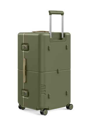 Front View - Click To Enlarge - JULY - Checked Trunk Suitcase — Matte Moss Green