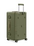 Front View - Click To Enlarge - JULY - Checked Trunk Suitcase — Matte Moss Green