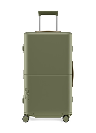 Main View - Click To Enlarge - JULY - Checked Trunk Suitcase — Matte Moss Green