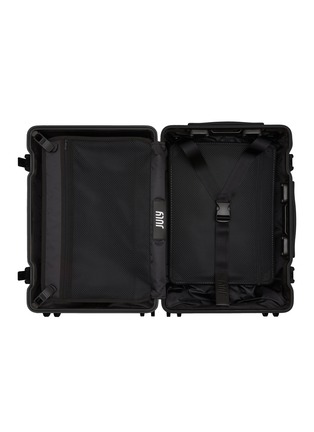 Detail View - Click To Enlarge - JULY - Checked Trunk Suitcase — Matte Brown