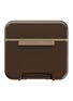 Back View - Click To Enlarge - JULY - Checked Trunk Suitcase — Matte Brown