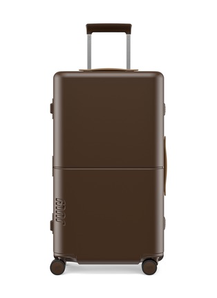 Main View - Click To Enlarge - JULY - Checked Trunk Suitcase — Matte Brown