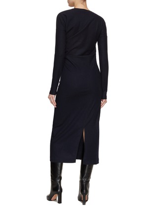 Back View - Click To Enlarge - TOTEME - Twisted Flannel Dress