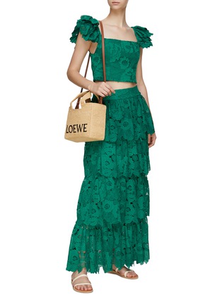 Figure View - Click To Enlarge - ALICE & OLIVIA - Jia Lace Tiered Maxi Skirt