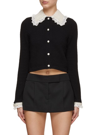Main View - Click To Enlarge - ALICE & OLIVIA - Noella Embellished Collared Cardigan