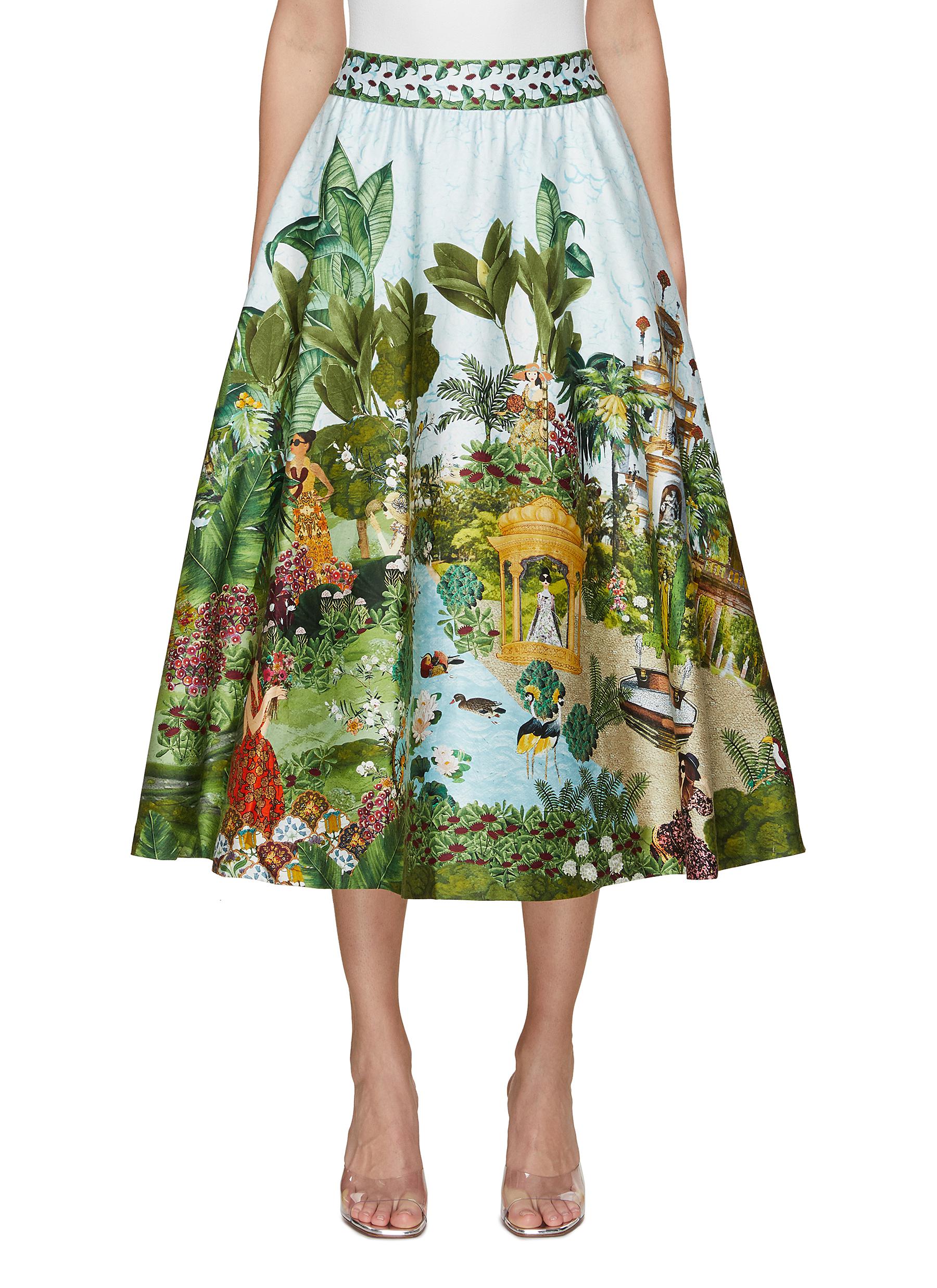 Earla Couture Palace Printed Midi Skirt