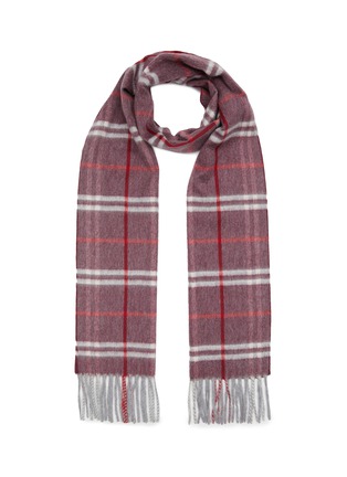 Main View - Click To Enlarge - COLOMBO - Fringed Check Cashmere Scarf