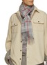 Figure View - Click To Enlarge - COLOMBO - Fringed Check Cashmere Scarf
