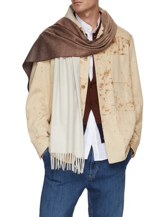 Figure View - Click To Enlarge - COLOMBO - Fringed Cashmere Scarf