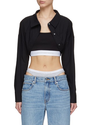 Main View - Click To Enlarge - T BY ALEXANDER WANG - Sports Bra Cotton Bolero Shirt