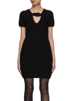 Main View - Click To Enlarge - ALEXANDER WANG - Crochet Covered Chain Mini Dress