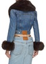 Back View - Click To Enlarge - ALEXANDER WANG - Faux Fur Collar Denim Jacket