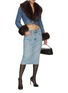 Figure View - Click To Enlarge - ALEXANDER WANG - Faux Fur Collar Denim Jacket