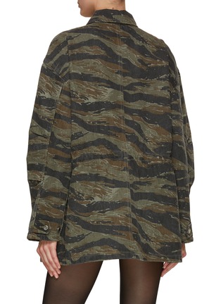 Back View - Click To Enlarge - ALEXANDERWANG - Camo Cinch Waist Denim Jacket