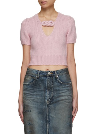 Main View - Click To Enlarge - ALEXANDER WANG - Crochet Covered Chain T-Shirt