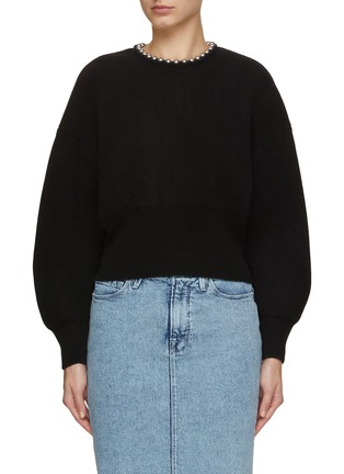 Main View - Click To Enlarge - ALEXANDER WANG - Ball Chain Neckline Sweater
