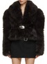Main View - Click To Enlarge - ALEXANDER WANG - Chubby Fur Coat With Logo Plate