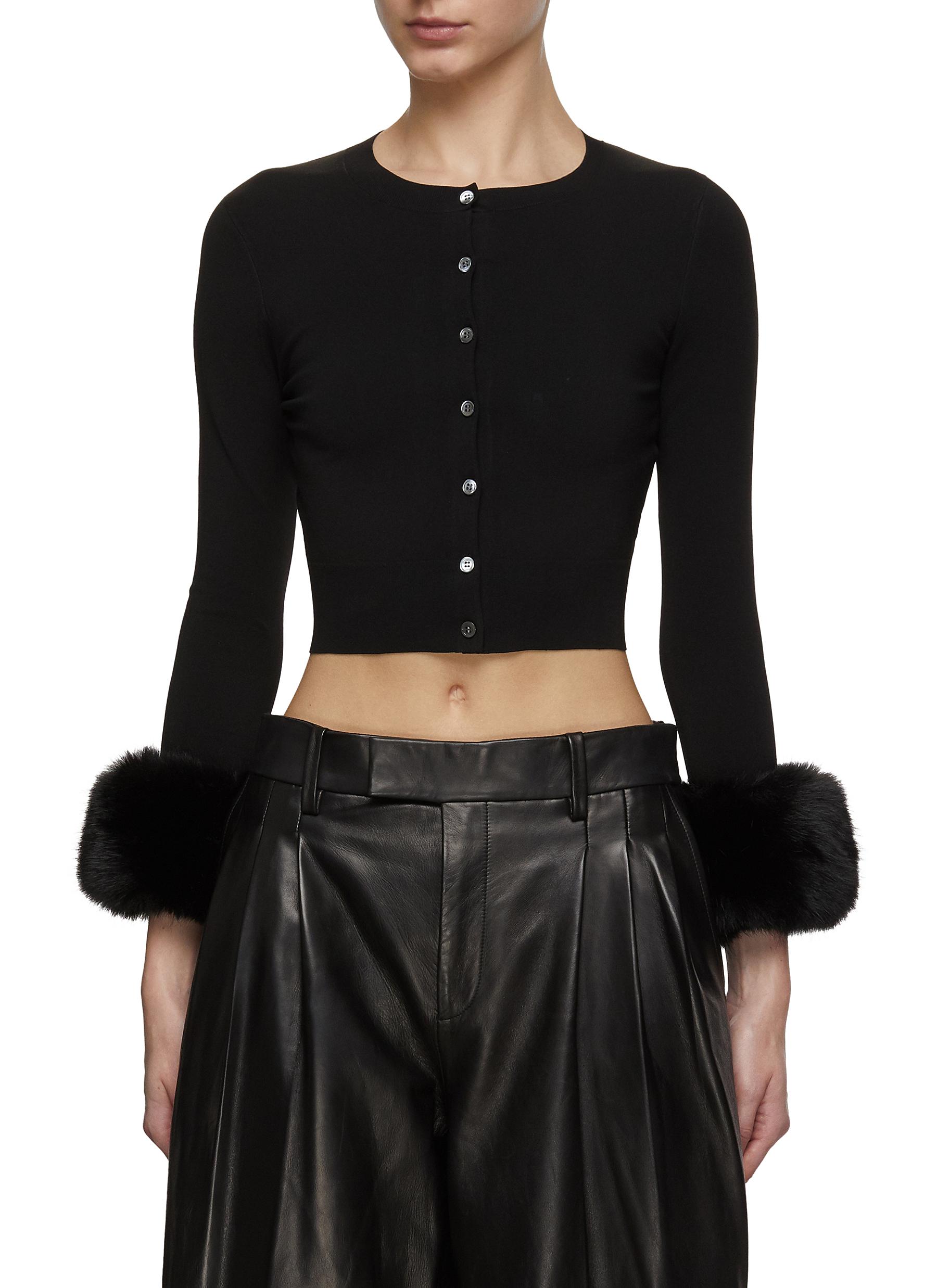 ALEXANDER WANG Faux Fur Cuff Cardigan Women Lane Crawford